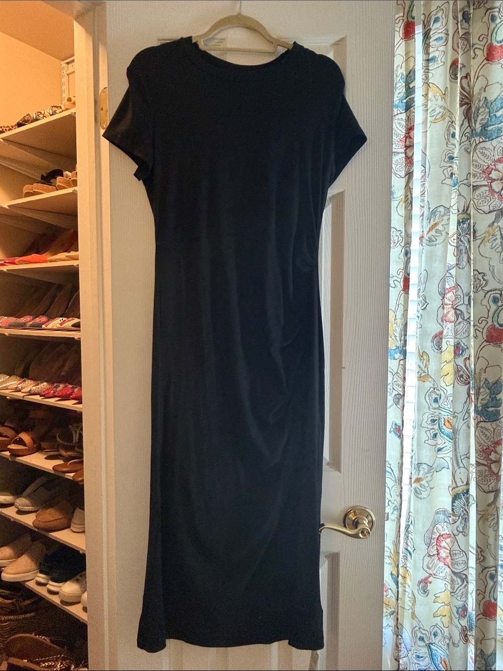 Cupshe Black Short-Sleeve Maxi Dress